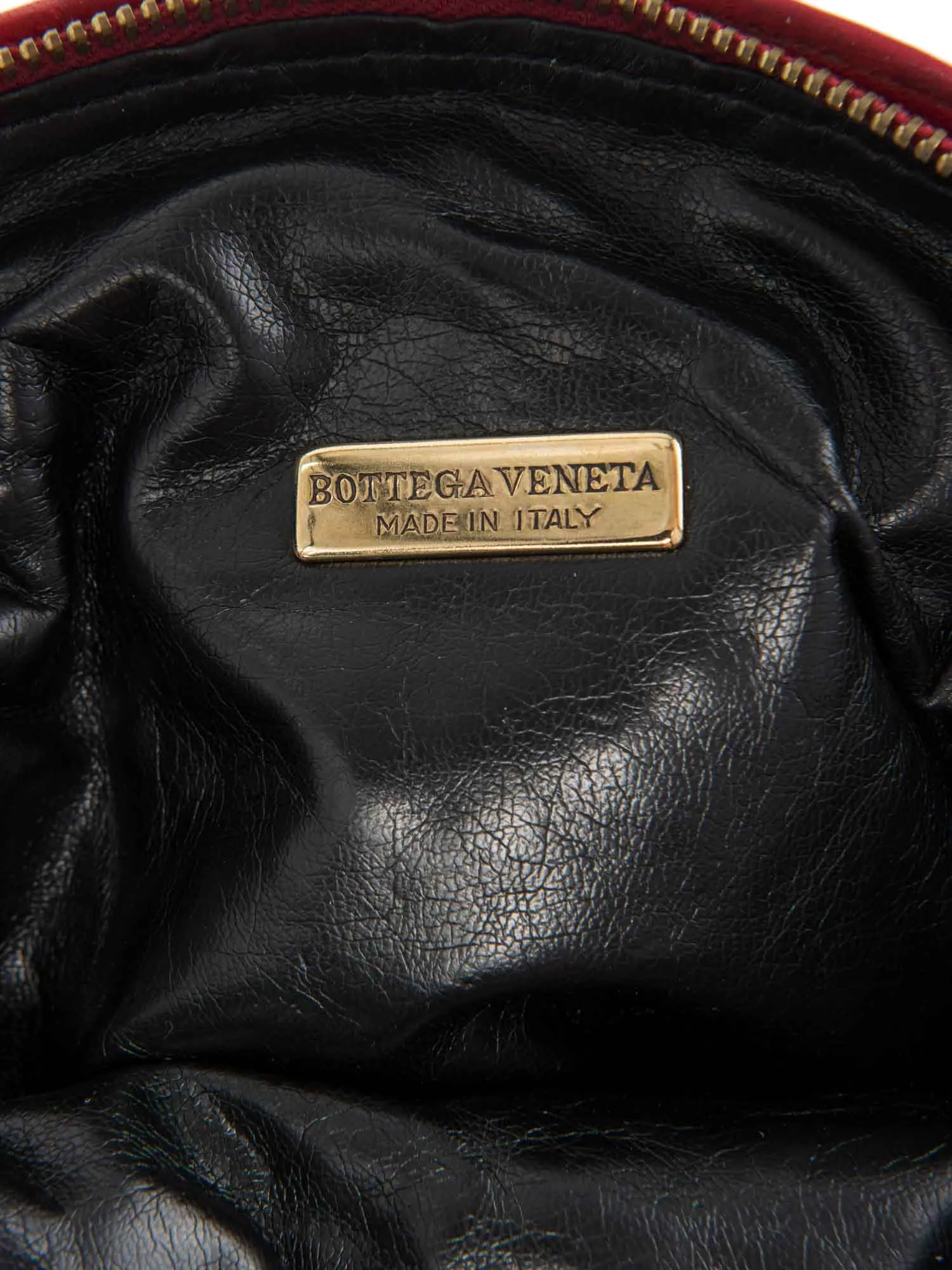 Bottega Veneta Vintage Intercciato Leather Tassel Messenger Bag Red