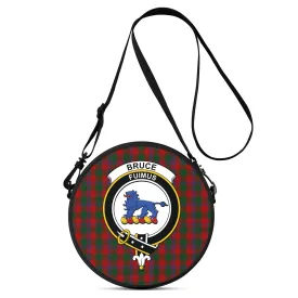 Bruce Old Tartan Round Satchel Bags with Family Crest