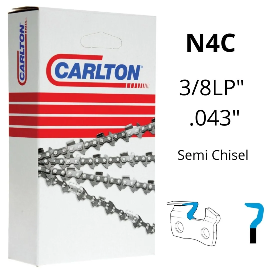 Chainsaw Chain CARLTON® N4C 3/8LP" .043" Semi Chisel