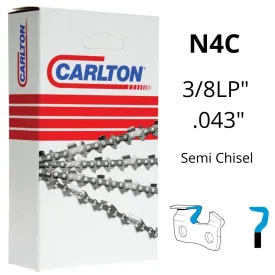 Chainsaw Chain CARLTON® N4C 3/8LP" .043" Semi Chisel