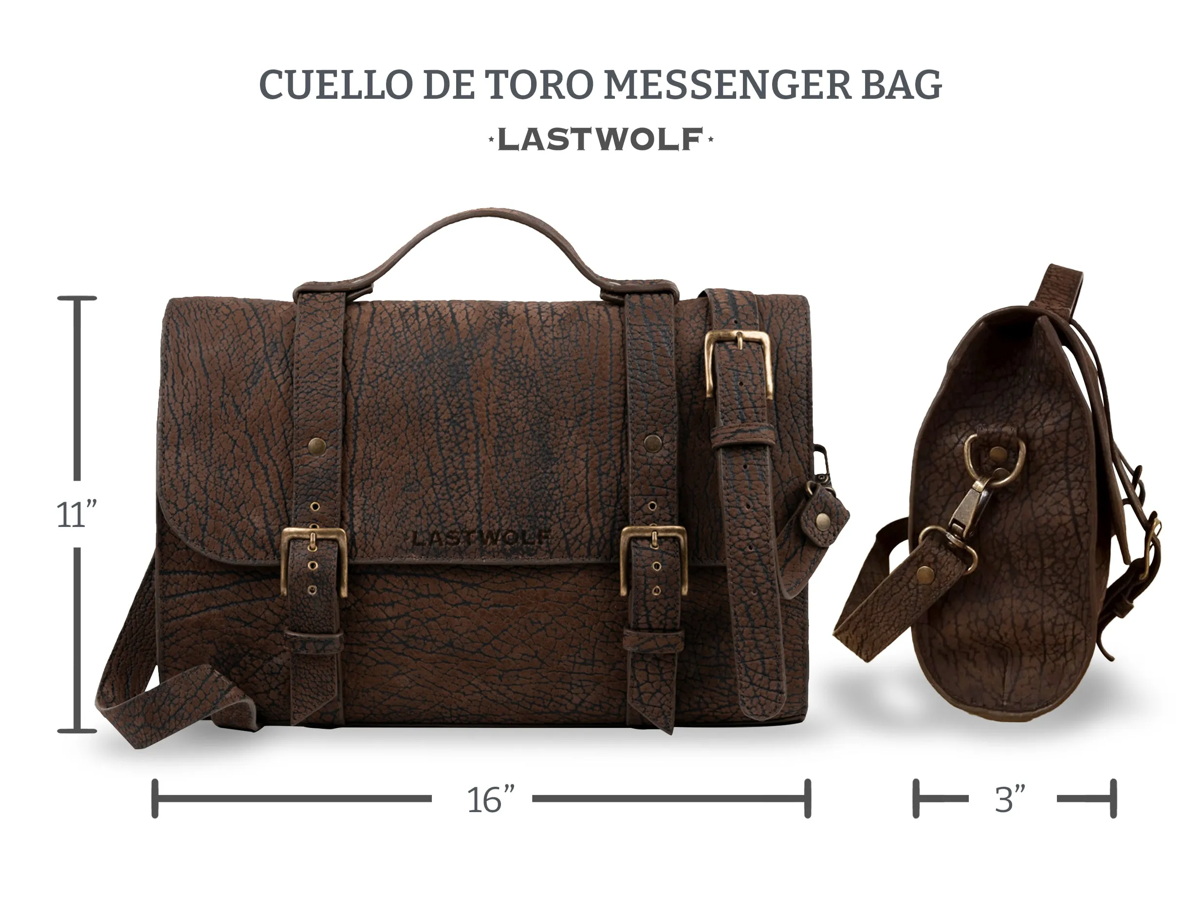 CUELLO DE TORO MESSENGER BAG - BROWN RUST