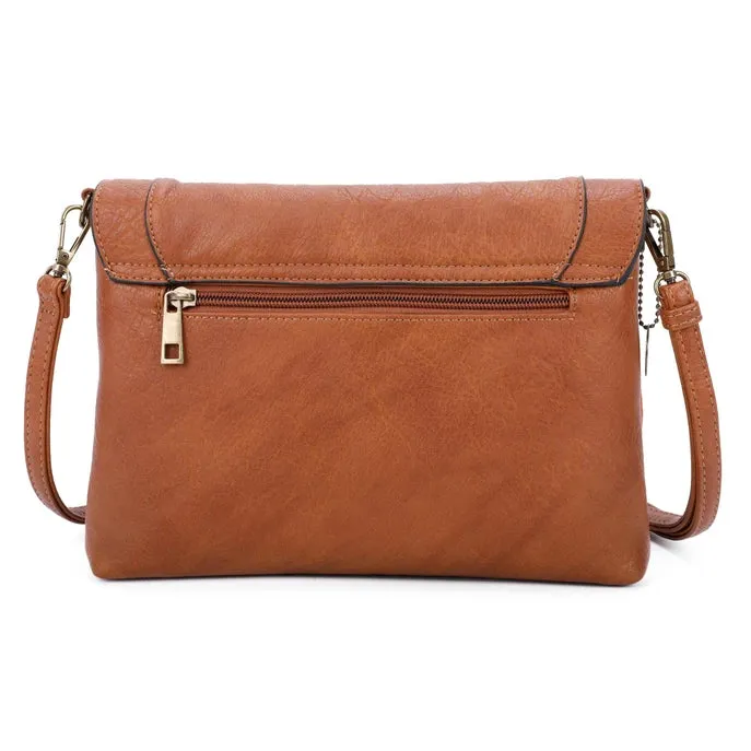 Dallas Fringe Cognac Crossbody Shoulder Bag