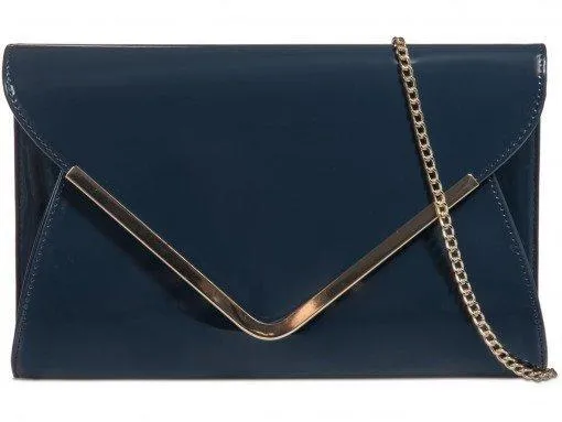 Ember Envelope Gold Trim Clutch Bag