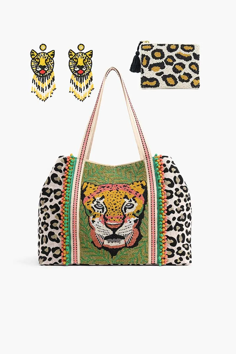 Forestry Leopard Embellished Tote Trio