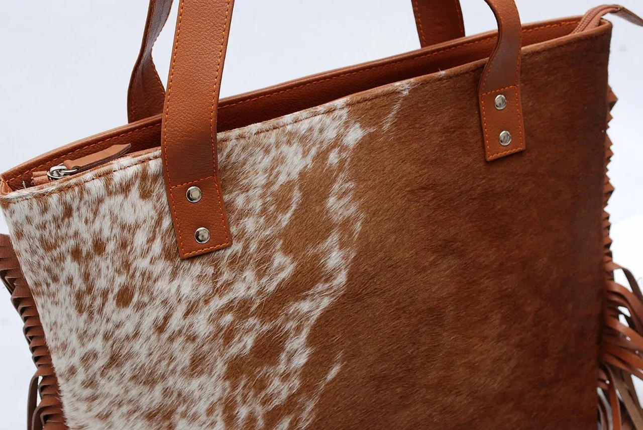 Fringes Tote Bag | Beautiful Cowhide Leather Handbag