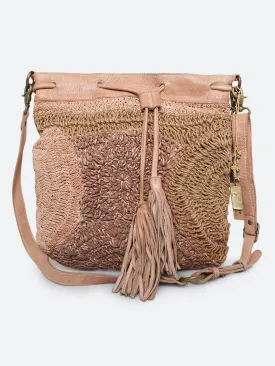 Genuine Blush Leather Bucket Bag