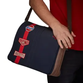 Gulf Cotton/Leather Silverstone Messenger Bag in Navy