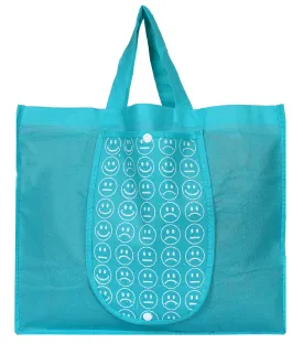 Kuber Industries Shopping Grocery Bags Foldable, Washable Grocery Tote Bag with One Small Pocket, Eco-Friendly Purse Bag Fits in Pocket Waterproof & Lightweight (Blue) (HS_36_KUBMART018731)