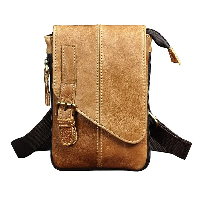 LE' AOKUU Real Leather Men's Multi-Function Messenger Satchel