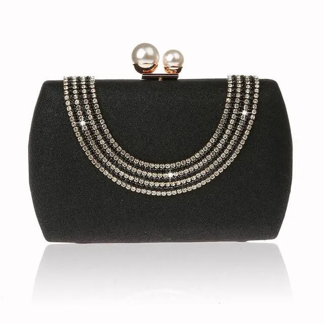 Luxy Moon Diamond Evening Bag Crystal Wedding Party Clutch