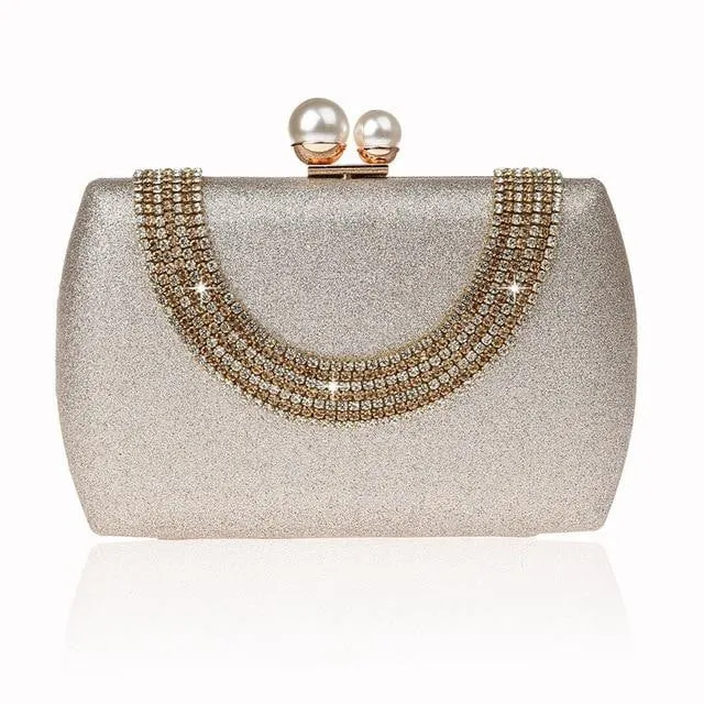 Luxy Moon Diamond Evening Bag Crystal Wedding Party Clutch