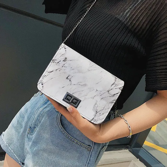 Marble Pattern Shoulder Bag