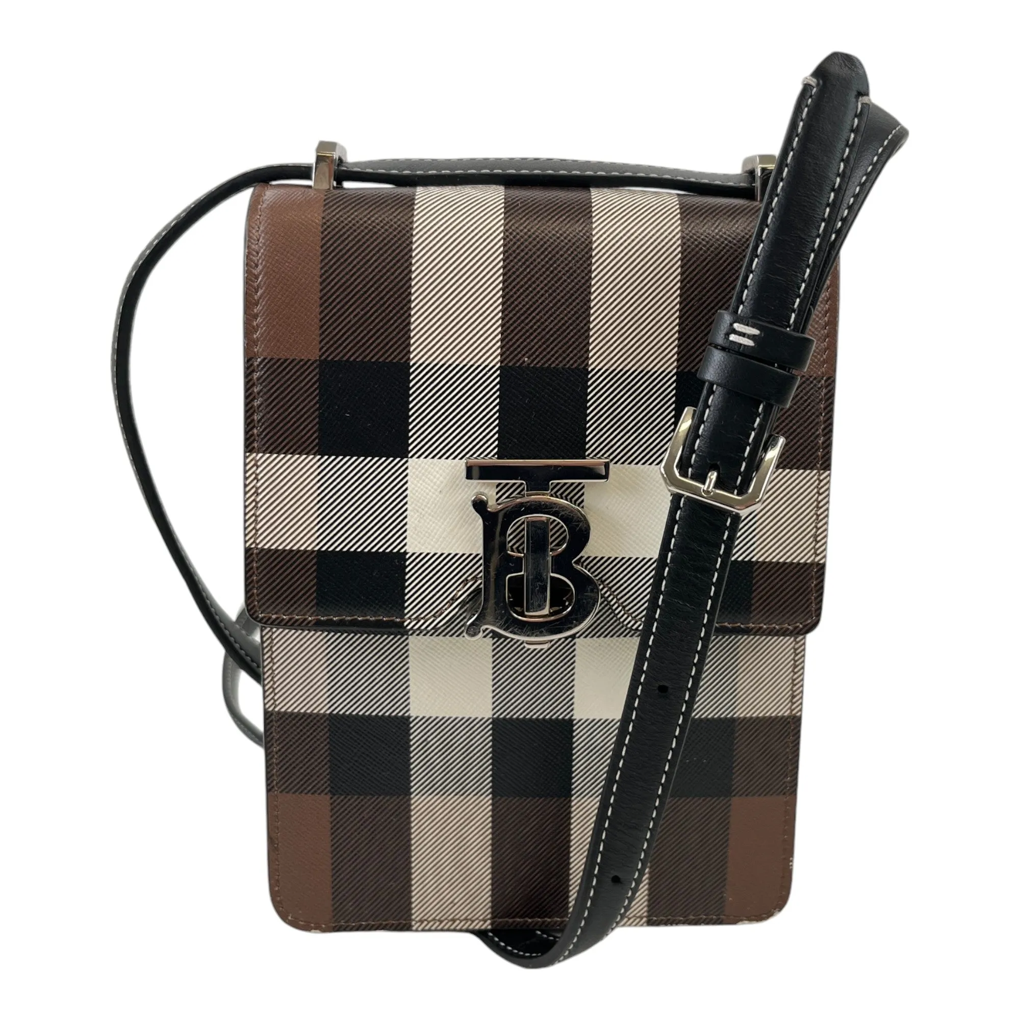 Men's Robin Checked Messenger Bag Brown