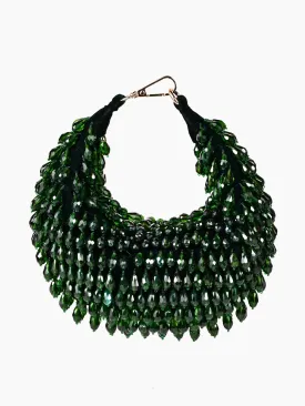 Ophelia Green Suede Embellished Hobo Bag