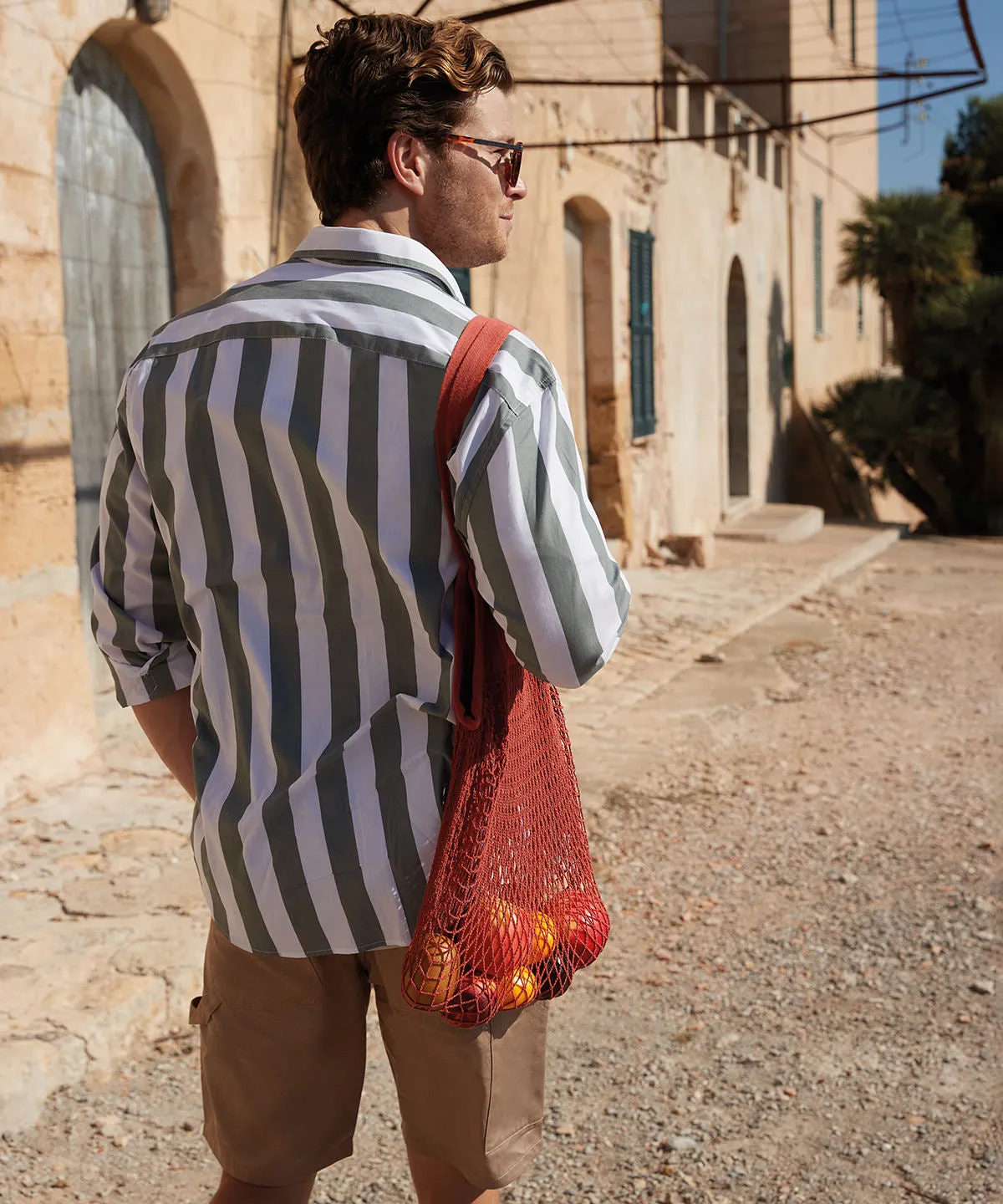 Orange Rust - Organic cotton mesh grocery bag