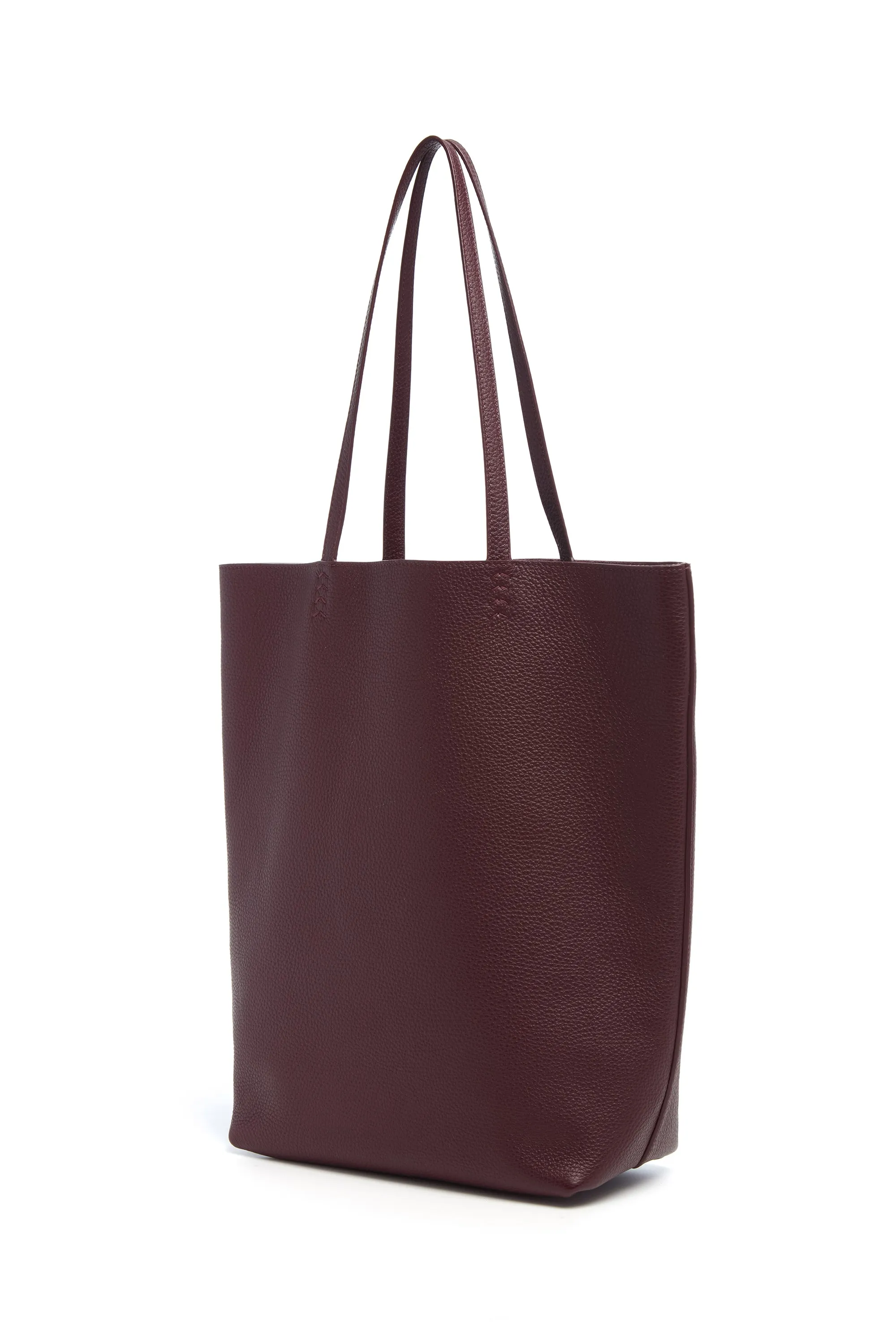 Sillbury Tote Bag in Bordeaux Textured Leather