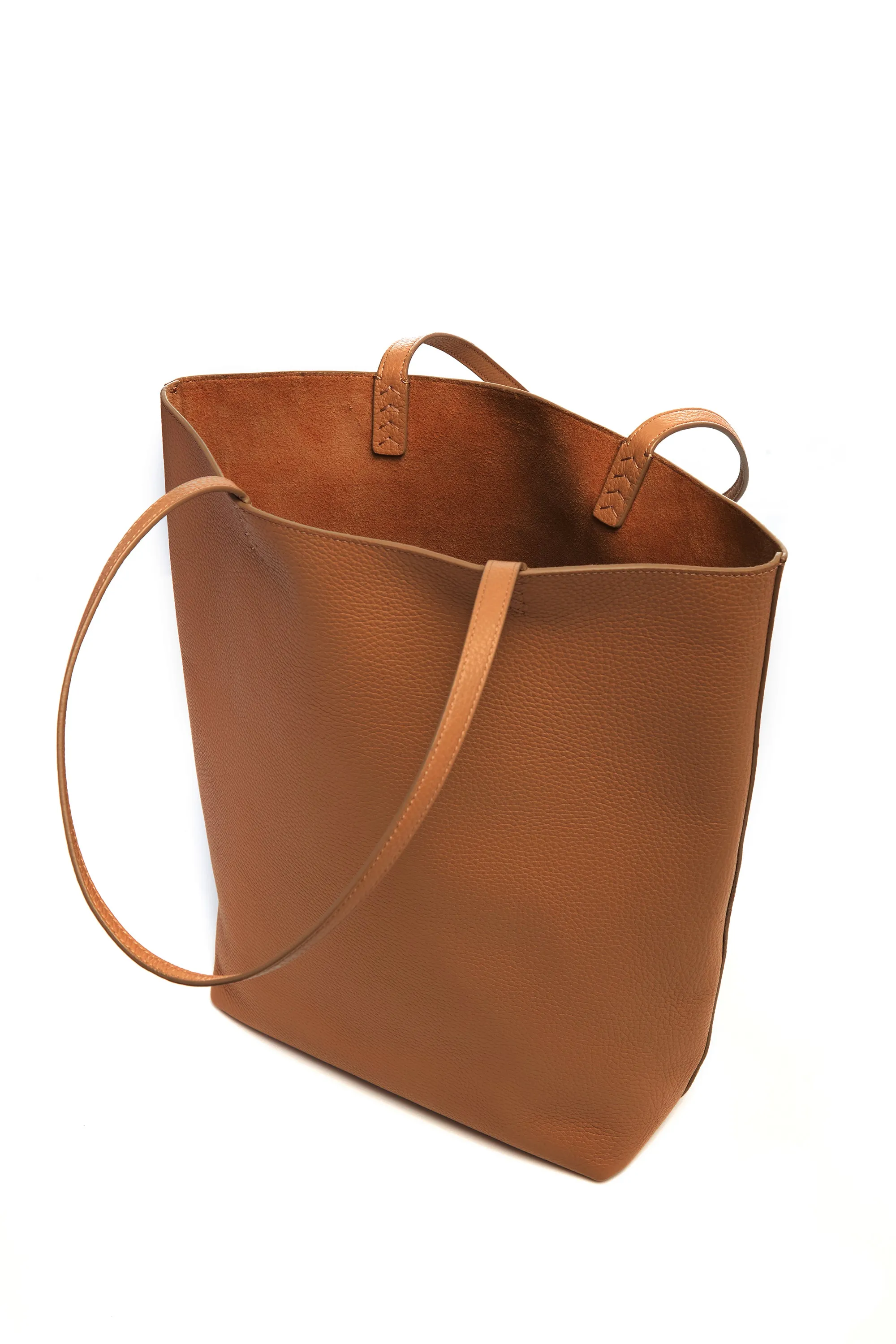 Sillbury Tote Bag in Cognac Textured Leather