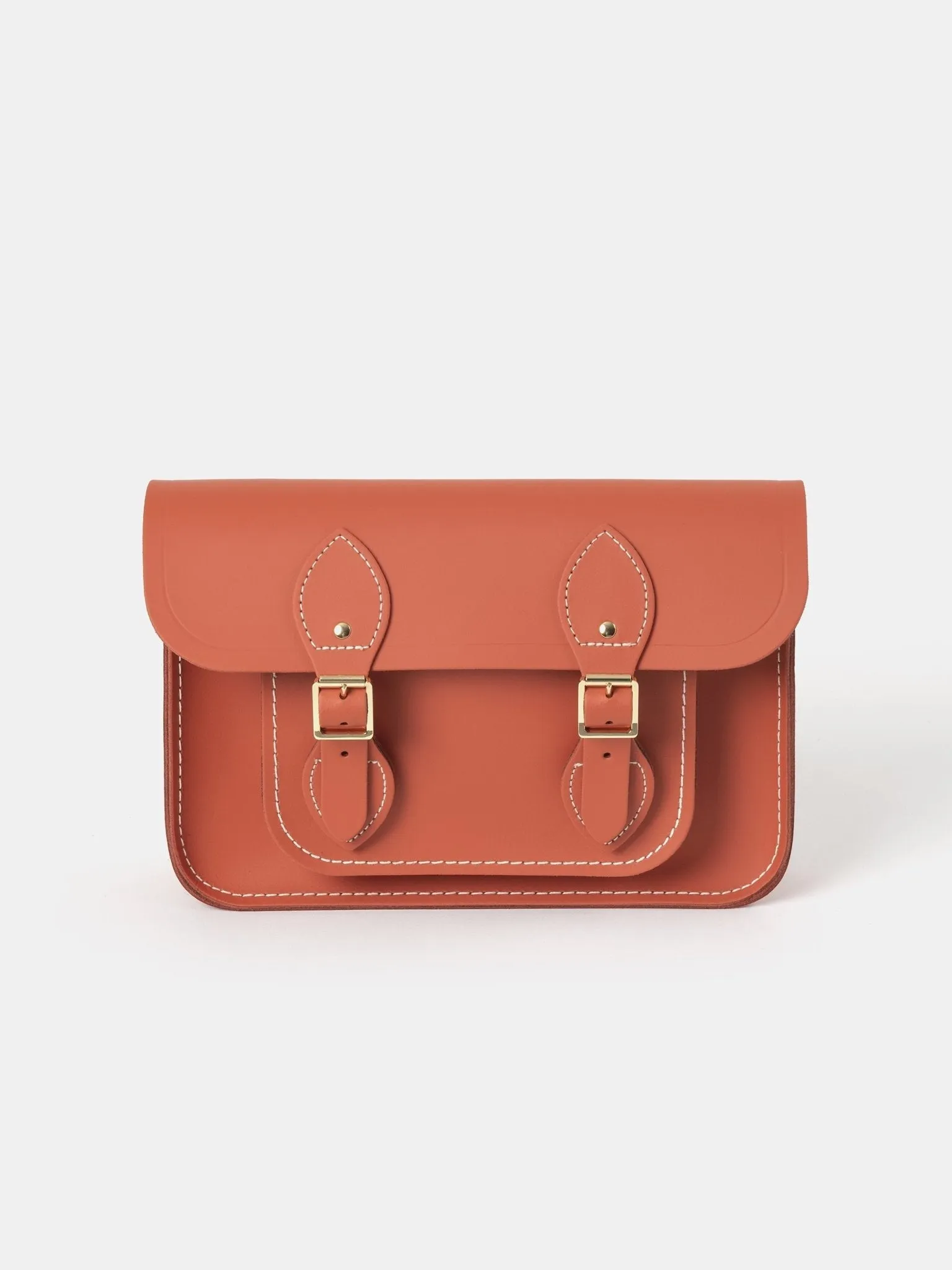 The 11 Inch Satchel - Burning Ember Matte with Contrast Stitch