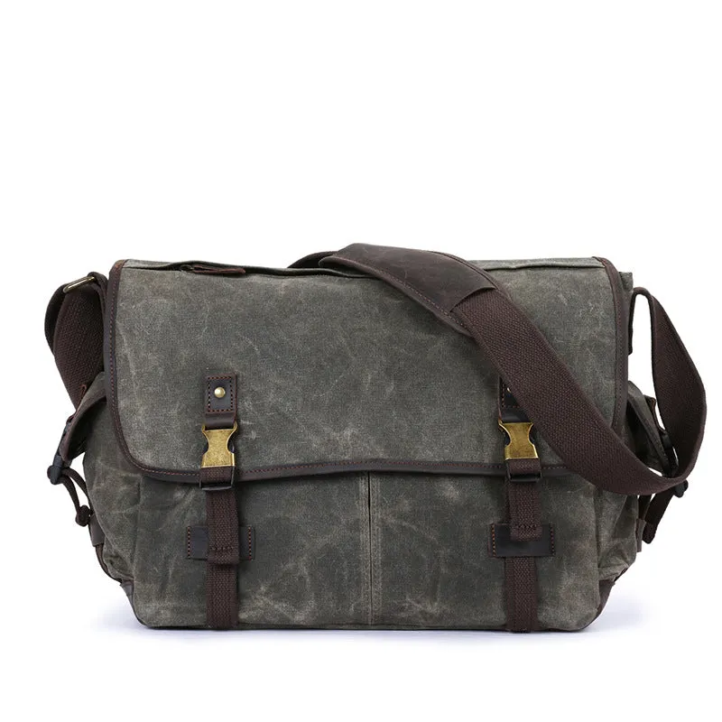 Waterproof Canvas Satchel,  Men's Messenger Bag, Vintage Canvas Shoulder Bag